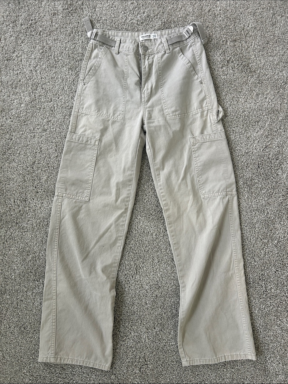 Pull&Bear Light Taupe Utility Cargo Trousers